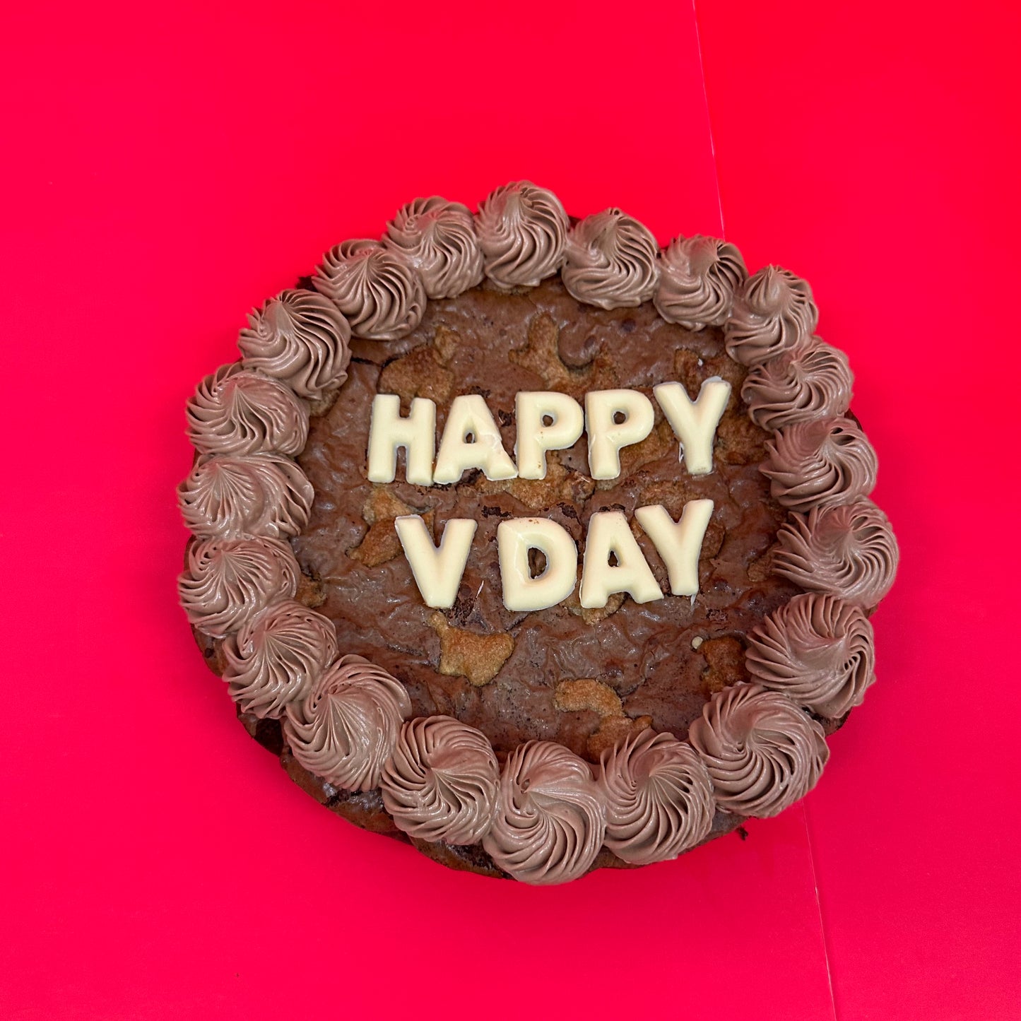 Brookie cake with custom text