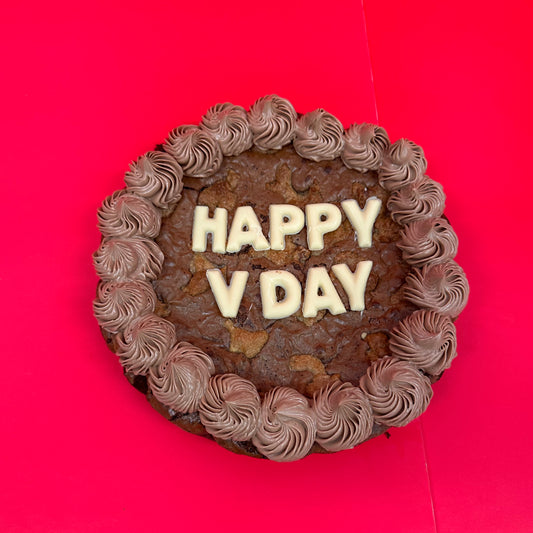 Brookie cake with custom text